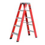 Escada de fibra/aluminio tesoura dupla 07,08 e 09 degraus