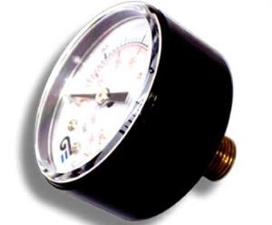 Manômetro DN53 s/vert. cx ABS seco BSP 1/4 0-25 BAR-400 PSI saida angular